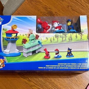 Paw Patrol adventure city tower and fire rescue set- new in box